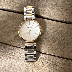 Anne Klein Two-Tone Gold and Silver Watch
